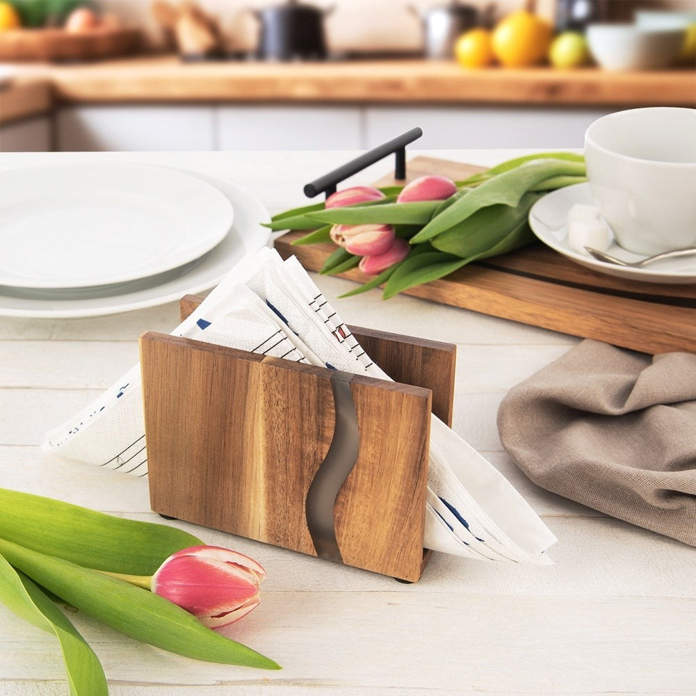 Elegant Wooden Stand for Napkins - Keeps Order and Style