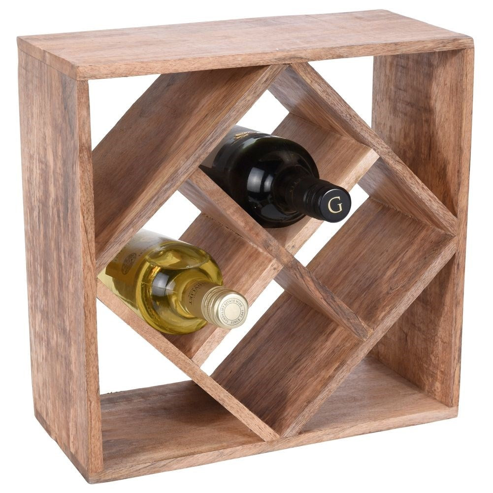 Elegant Wooden Wine Rack for 8 Bottles
