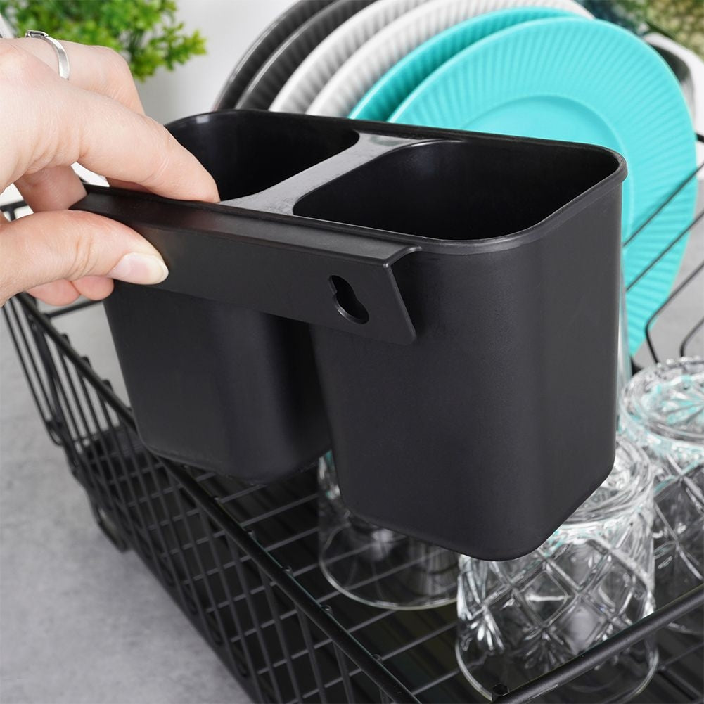 Elegant and Practical Black Dish Rack with Drip Tray