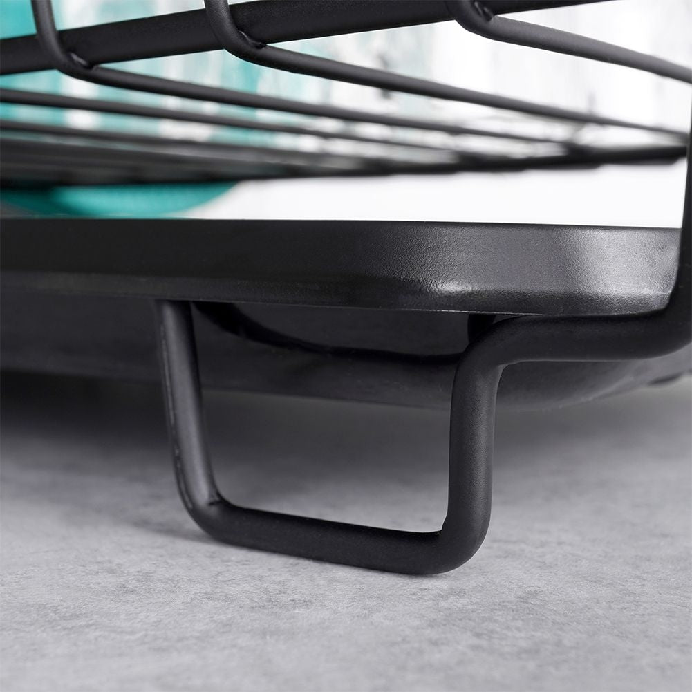Elegant and Practical Black Dish Rack with Drip Tray