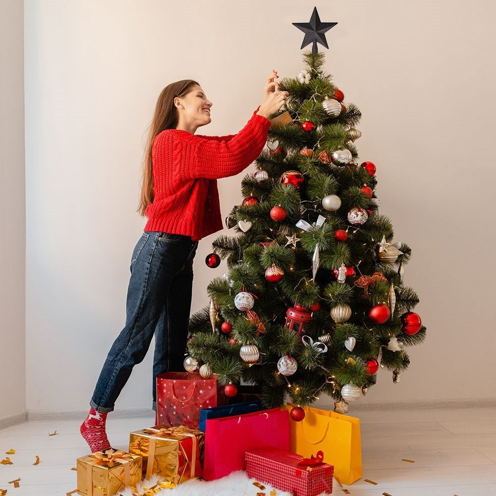 Elegant and durable black poinsettia with glitter