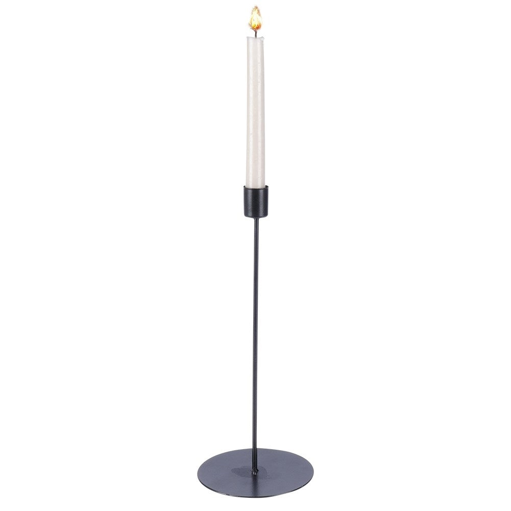 Elegant and minimalistic black metal candle holder