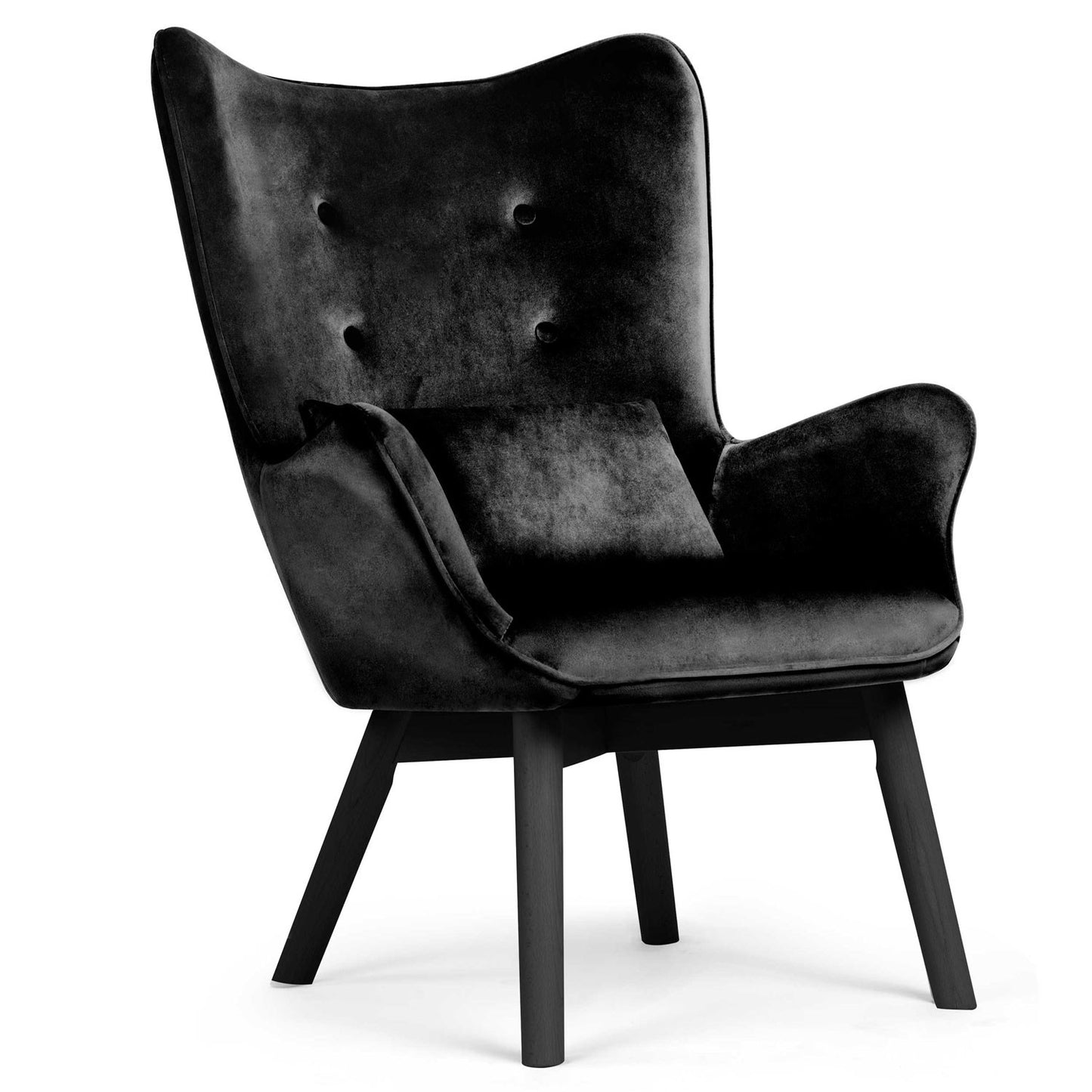 Elegant armchair with footstool Sofotel Norse black