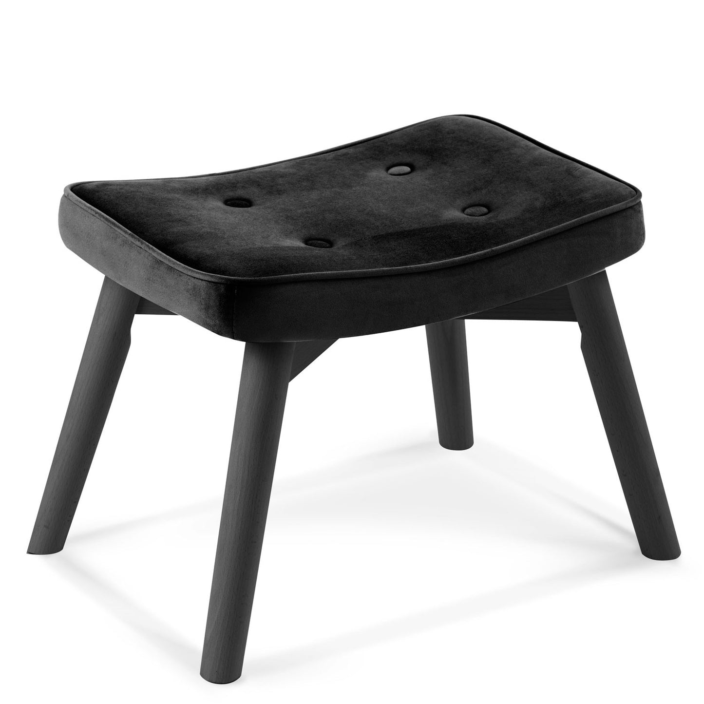 Elegant armchair with footstool Sofotel Norse black