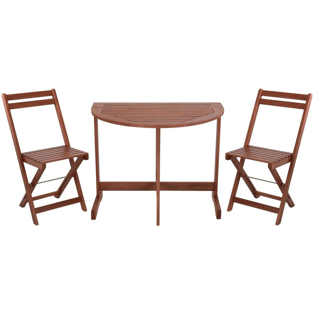 Elegant balcony furniture set in acacia wood for relaxation and social moments