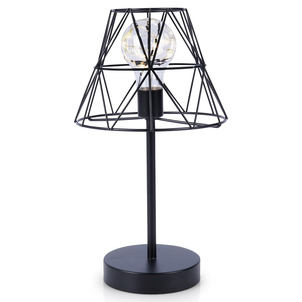 Elegant black LED table lamp with battery operation for home & office