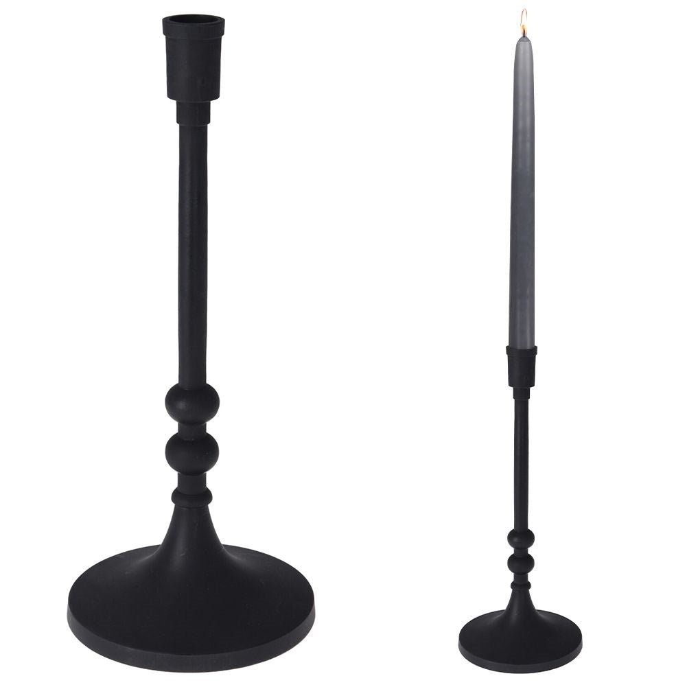 Elegant black candle holder in industrial style for candles
