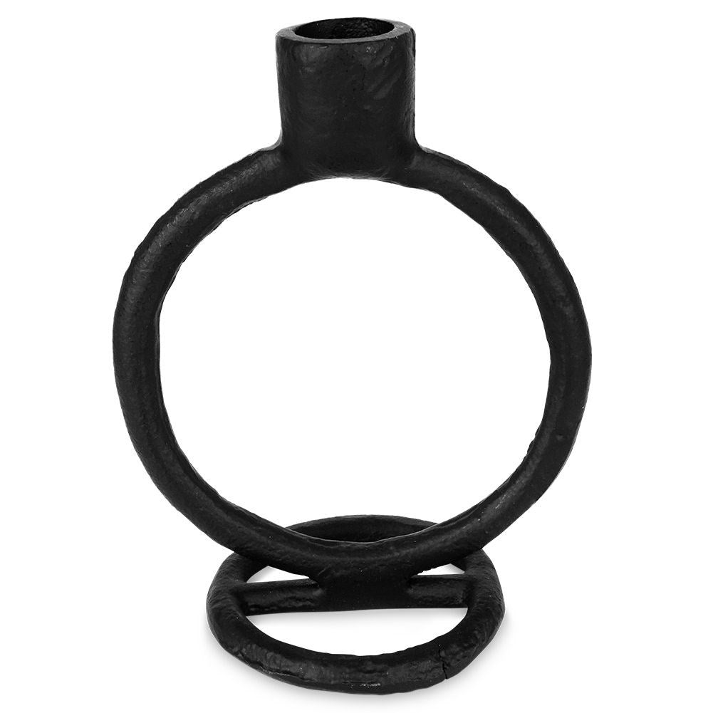 Elegant black candlestick in aluminum for long candles