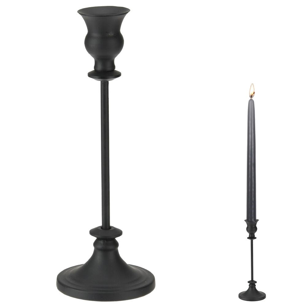 Elegant black candlestick in classic industrial style