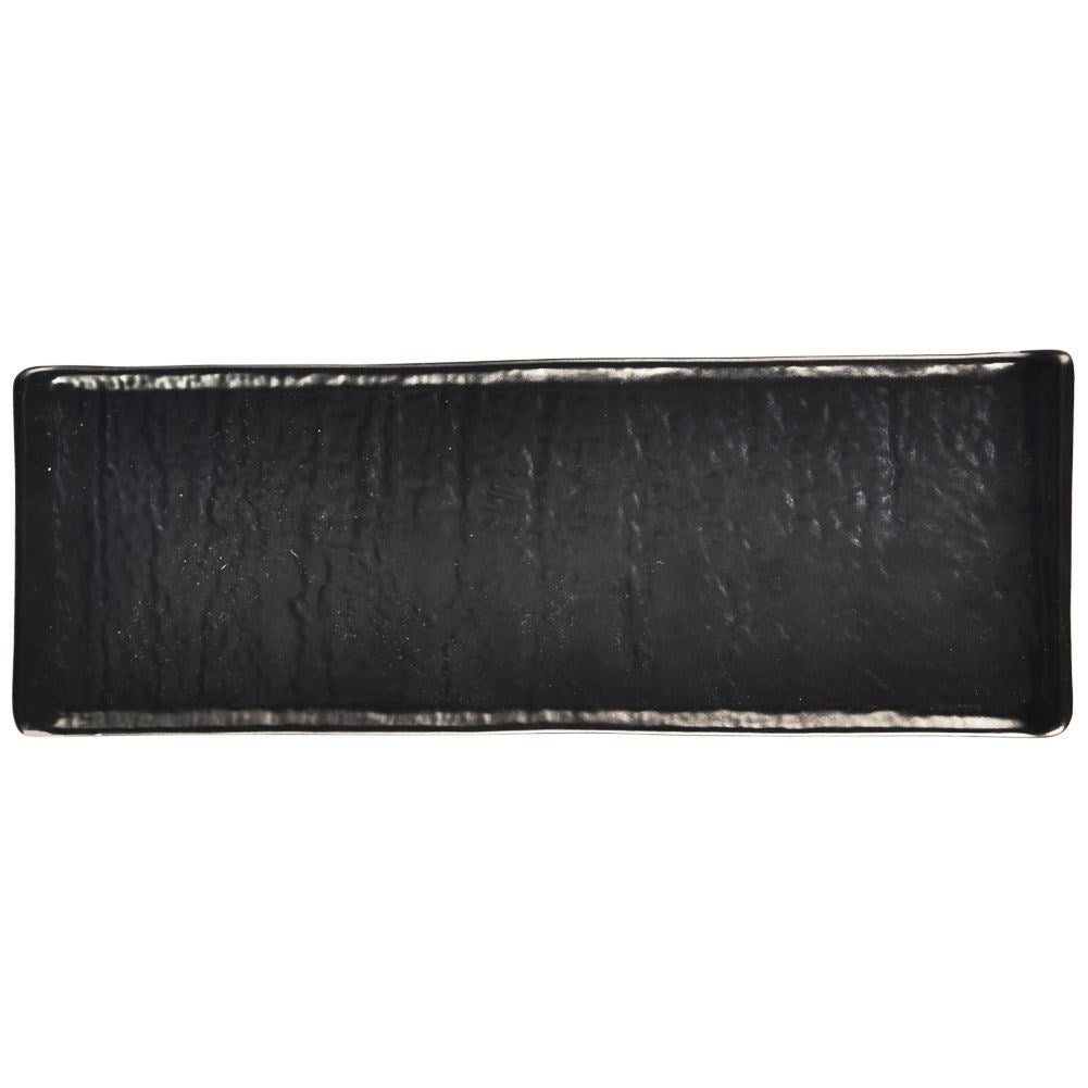 Elegant black ceramic tray for serving