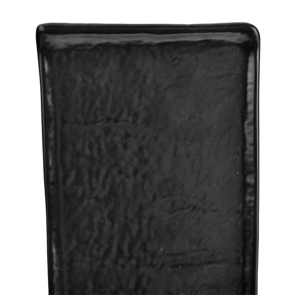 Elegant black ceramic tray for serving