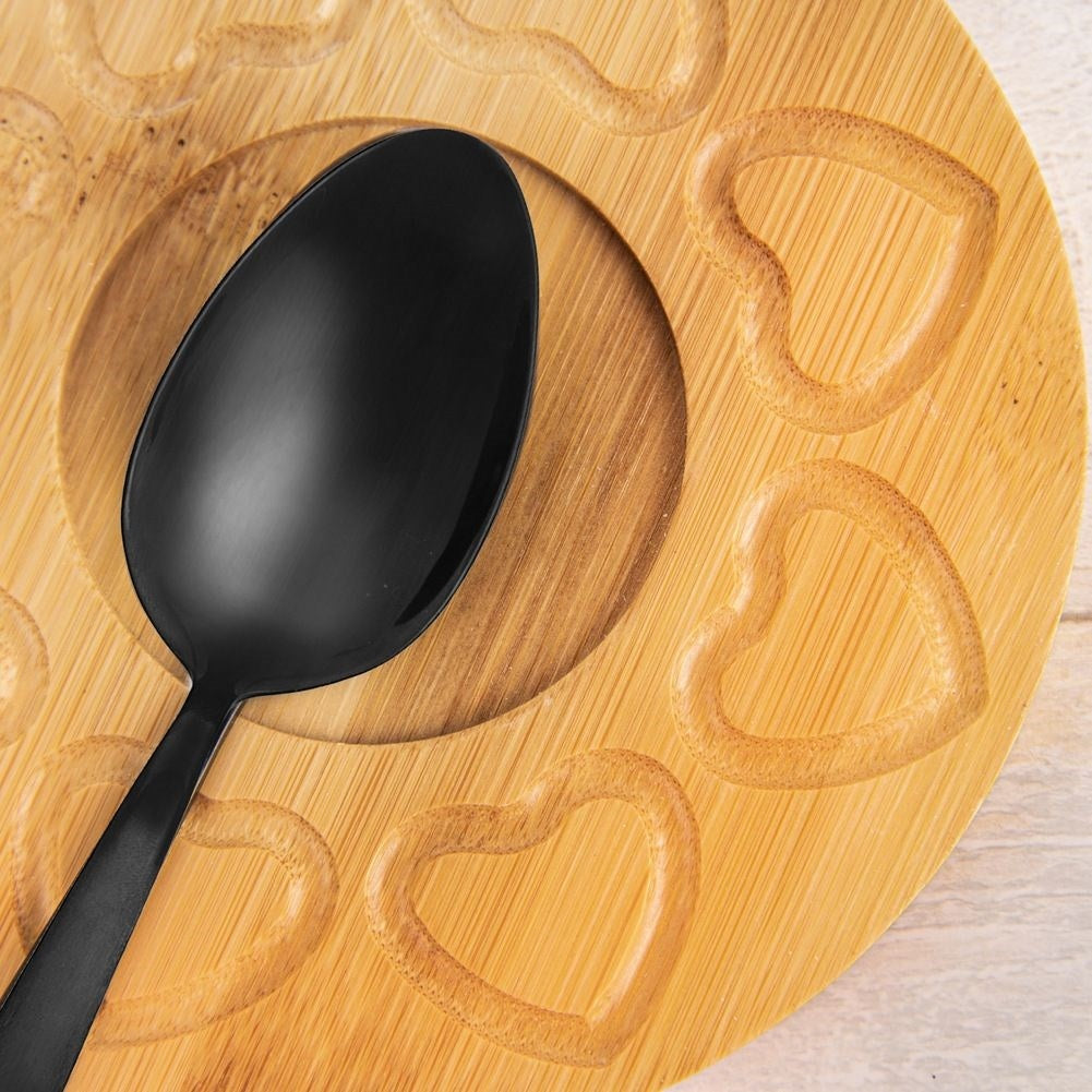 Elegant black cutlery set for 6 people - 24 pieces