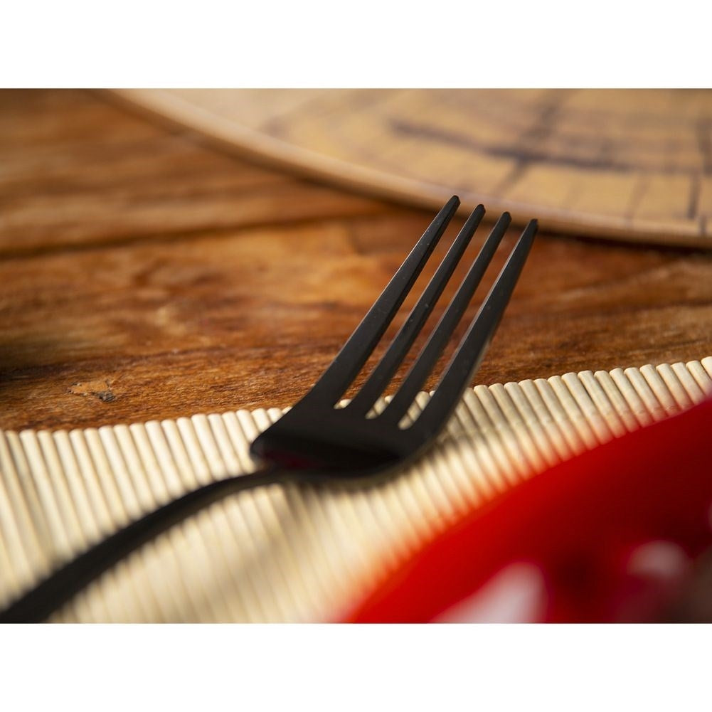 Elegant black cutlery set for 6 people - 24 pieces