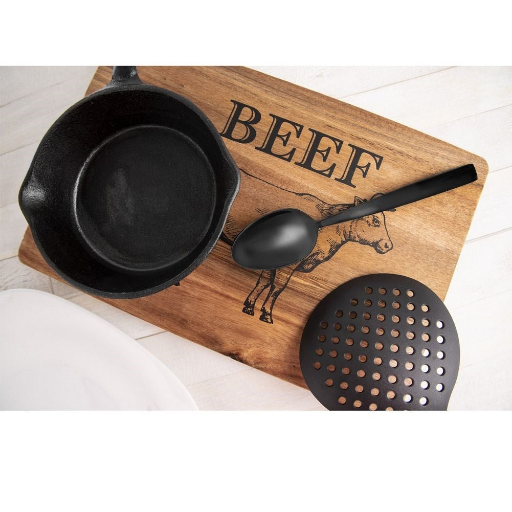 Elegant black cutlery set for 6 people - 24 pieces