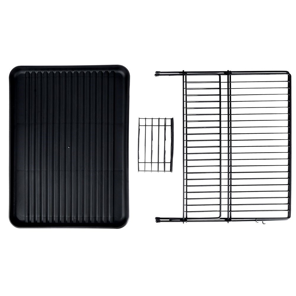 Elegant black dish rack for plates, glasses and cutlery
