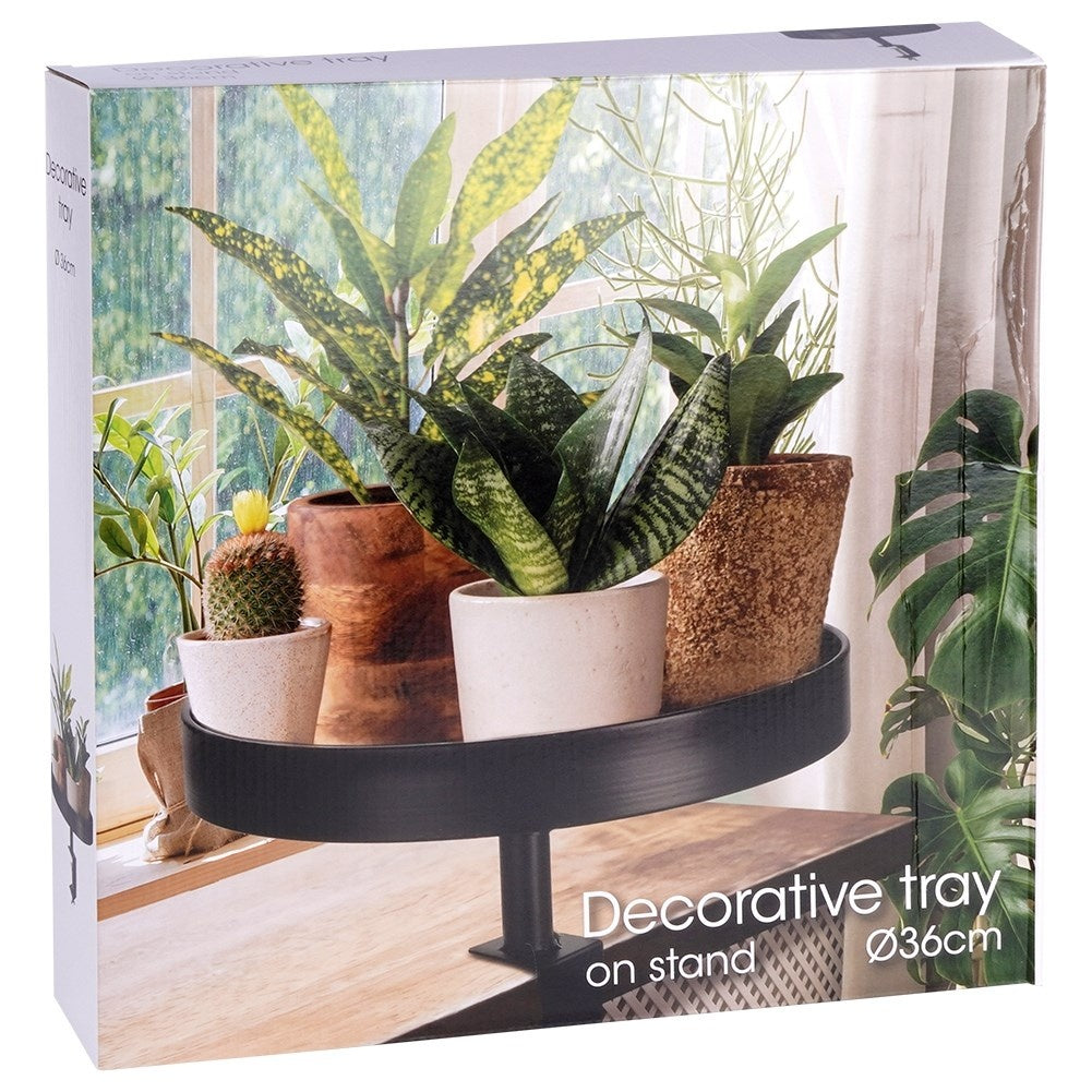 Elegant black flower stand for windows, tables and tops