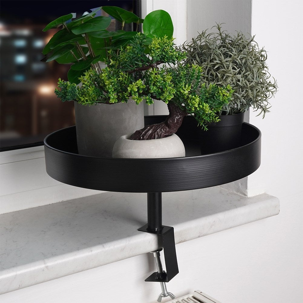 Elegant black flower stand for windows, tables and tops