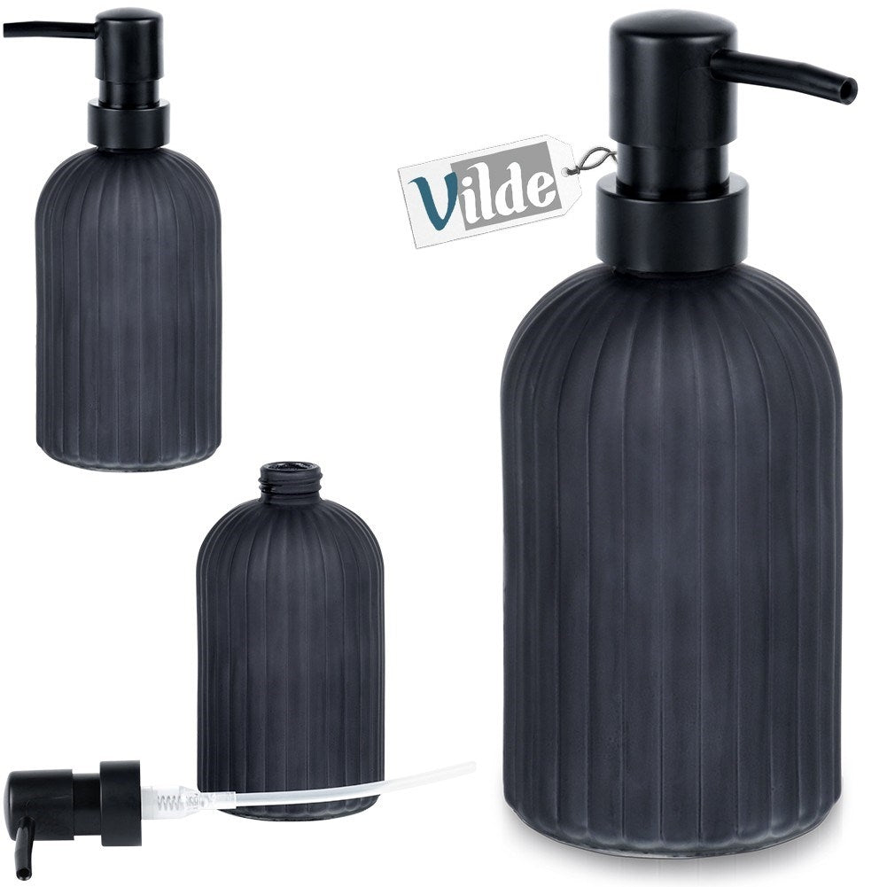 Elegant black glass soap pump for kitchen & bathroom