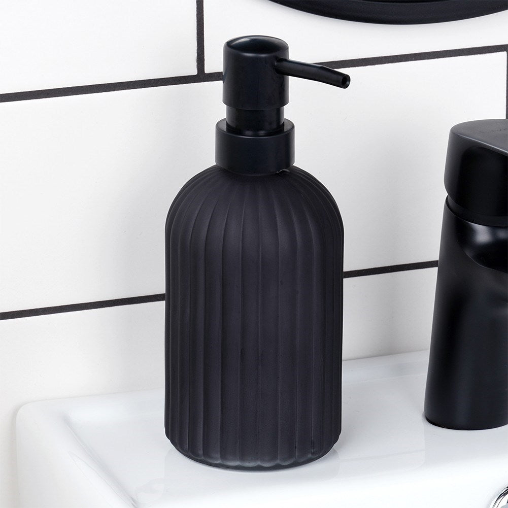 Elegant black glass soap pump for kitchen & bathroom