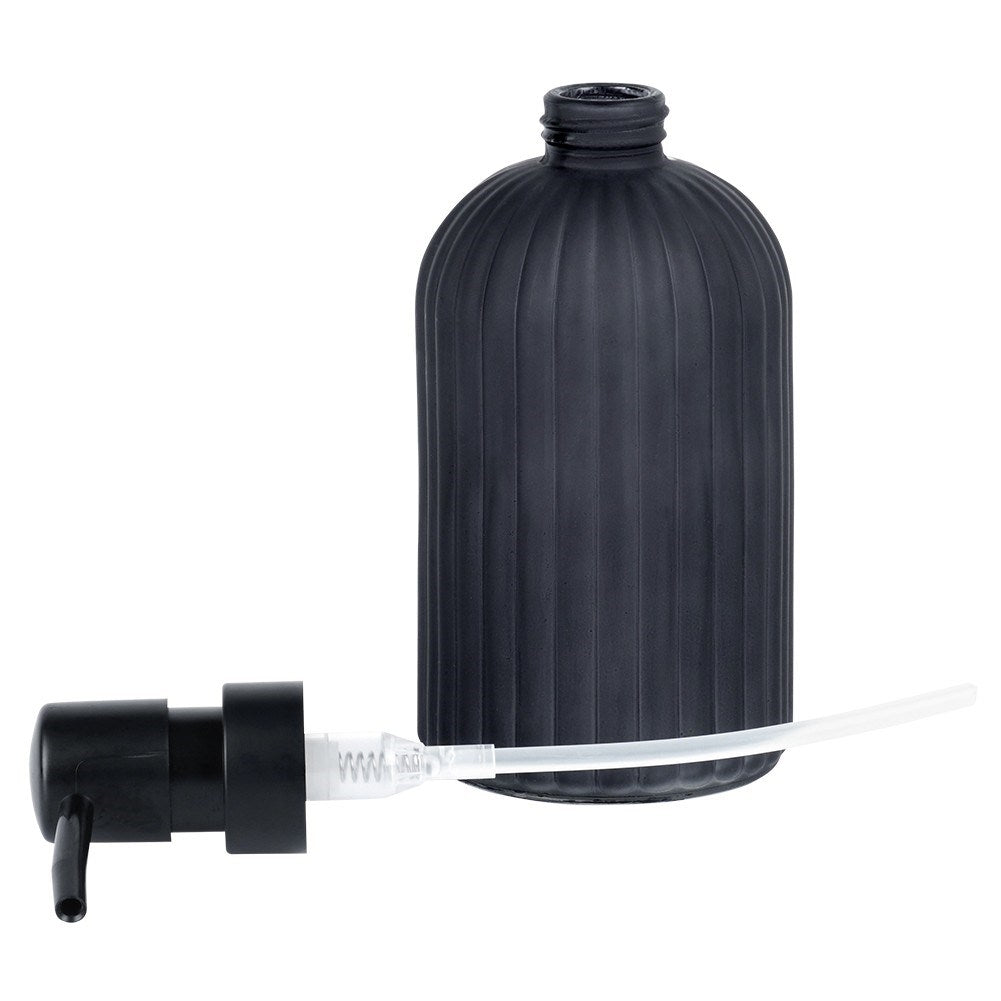Elegant black glass soap pump for kitchen & bathroom