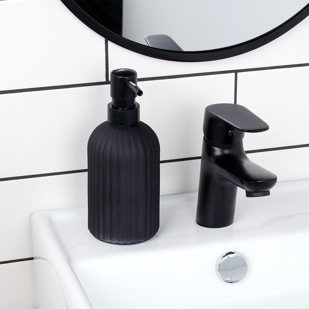 Elegant black glass soap pump for kitchen & bathroom