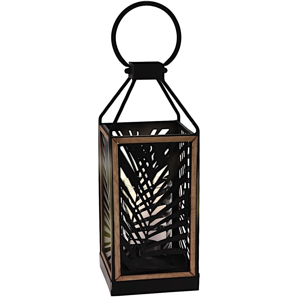 Elegant black metal lantern for home and garden