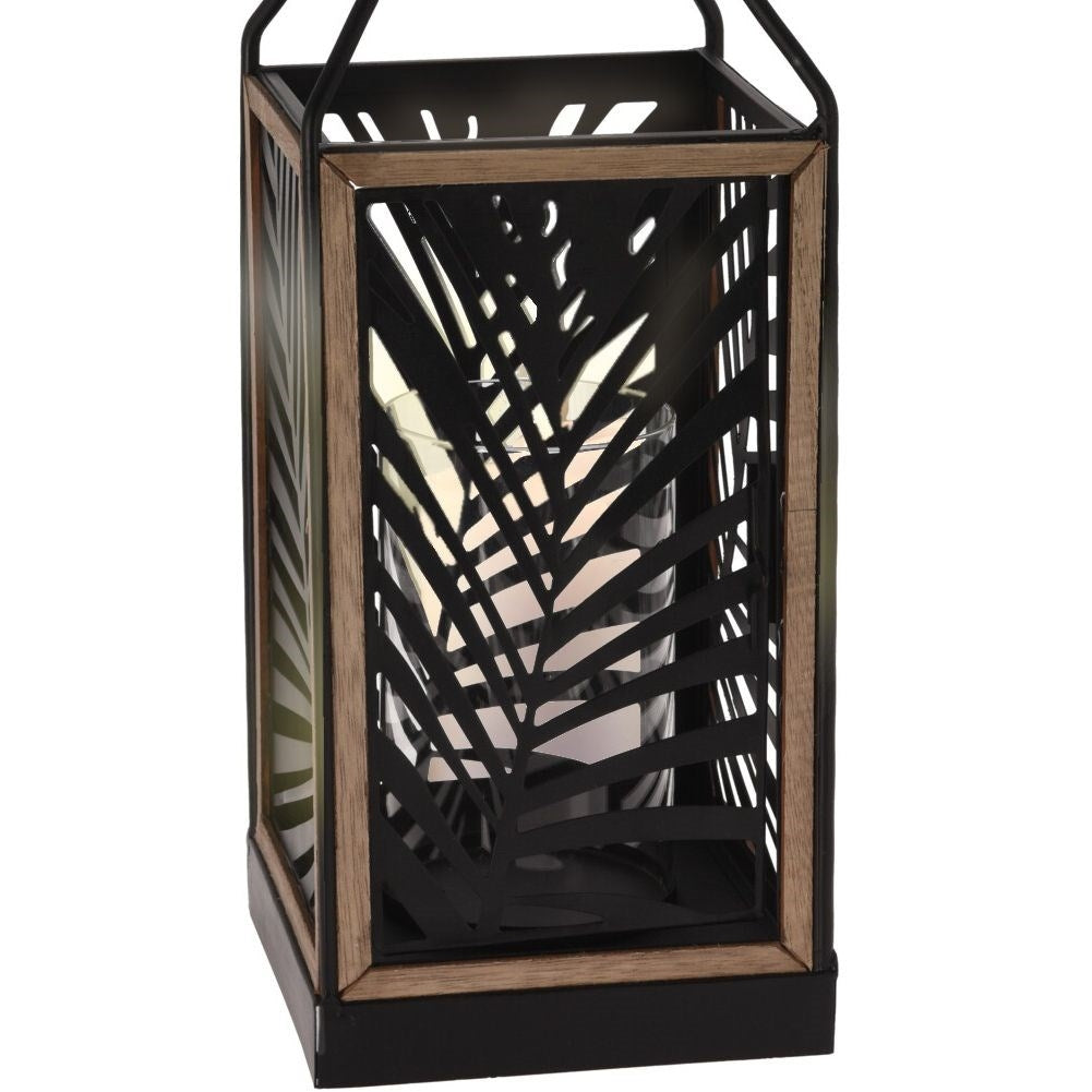 Elegant black metal lantern for home and garden