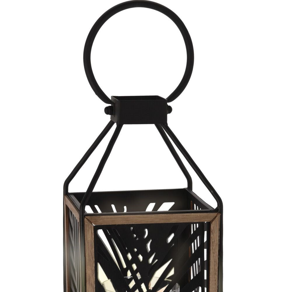 Elegant black metal lantern for home and garden