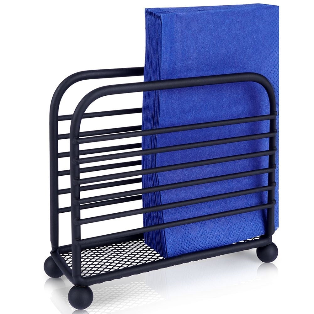 Elegant black metal napkin holder