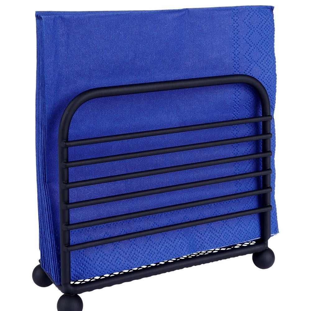 Elegant black metal napkin holder