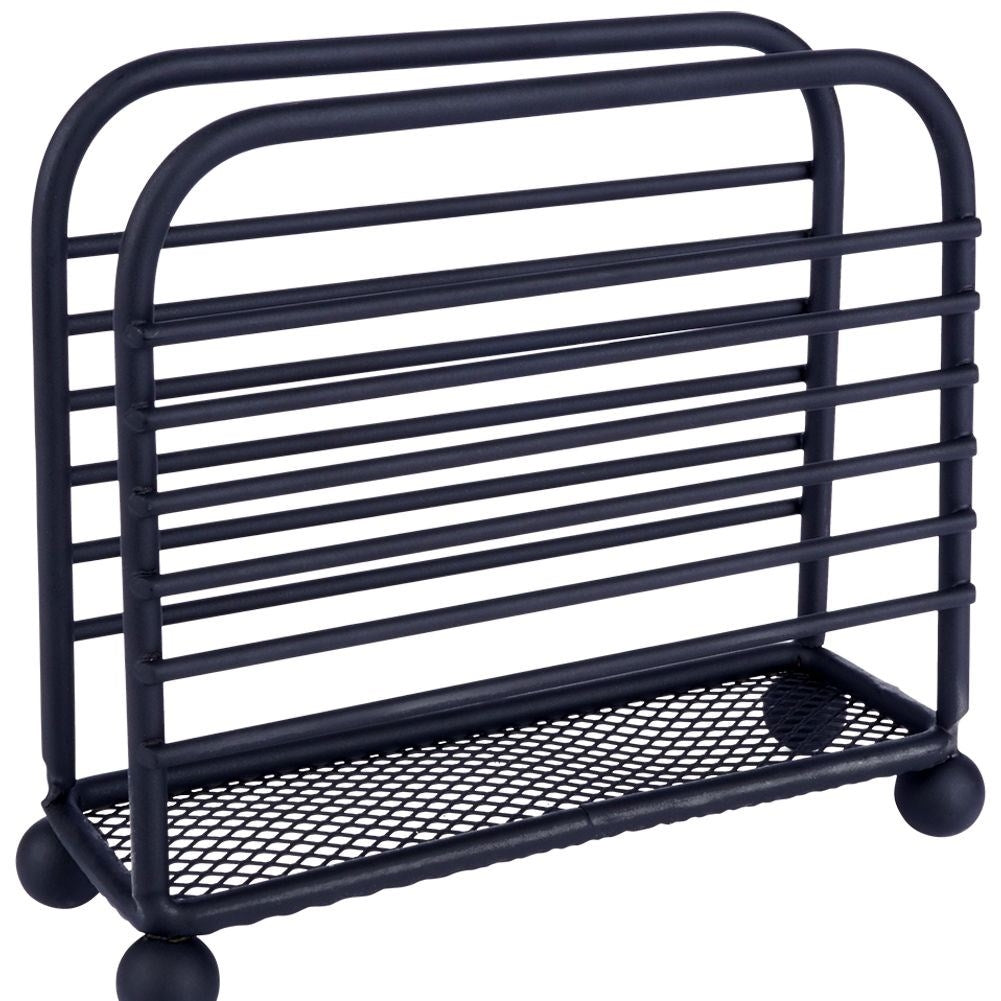 Elegant black metal napkin holder