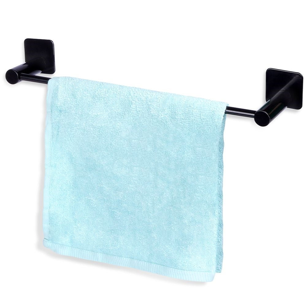 Elegant black towel rack in carbon steel for bathrooms
