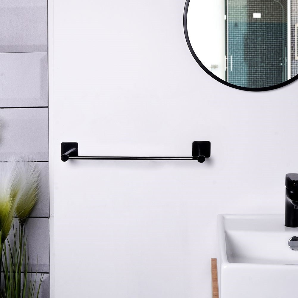 Elegant black towel rack in carbon steel for bathrooms