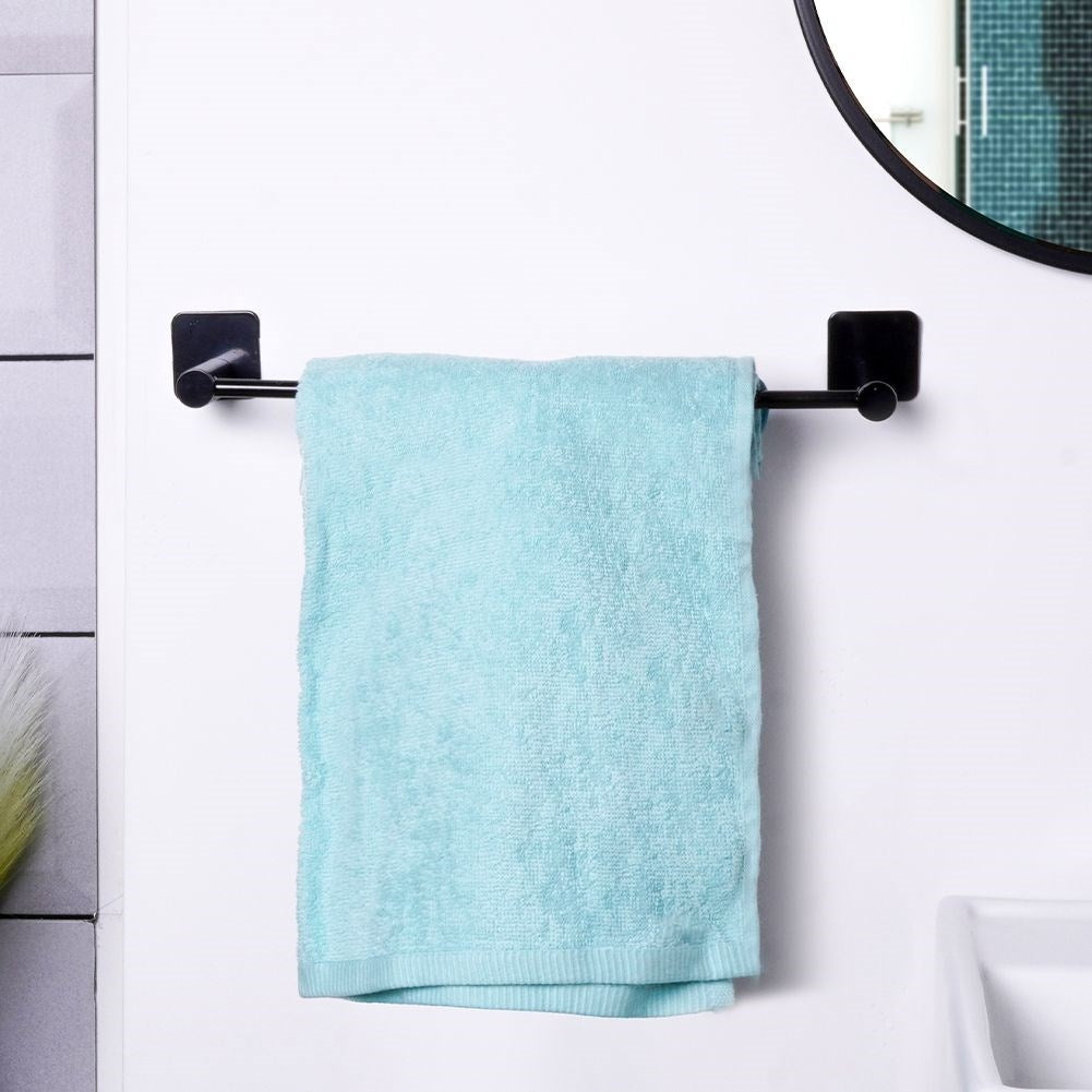 Elegant black towel rack in carbon steel for bathrooms