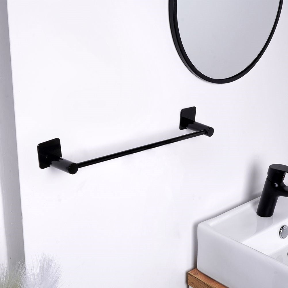Elegant black towel rack in carbon steel for bathrooms