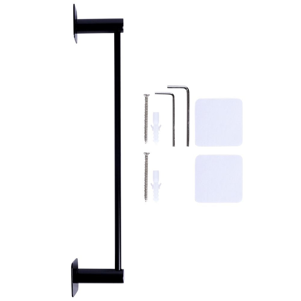 Elegant black towel rack in carbon steel for bathrooms