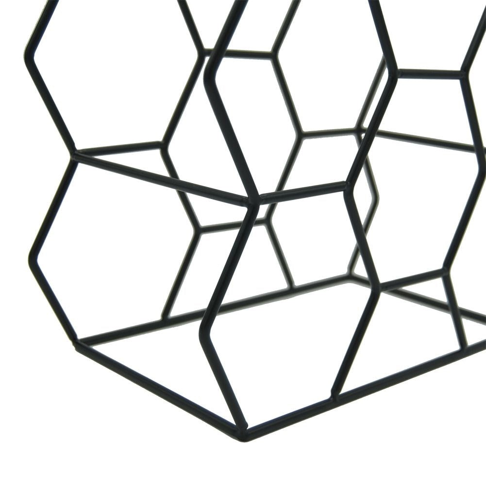 Elegant black wine rack for 11 bottles, floor/bench location