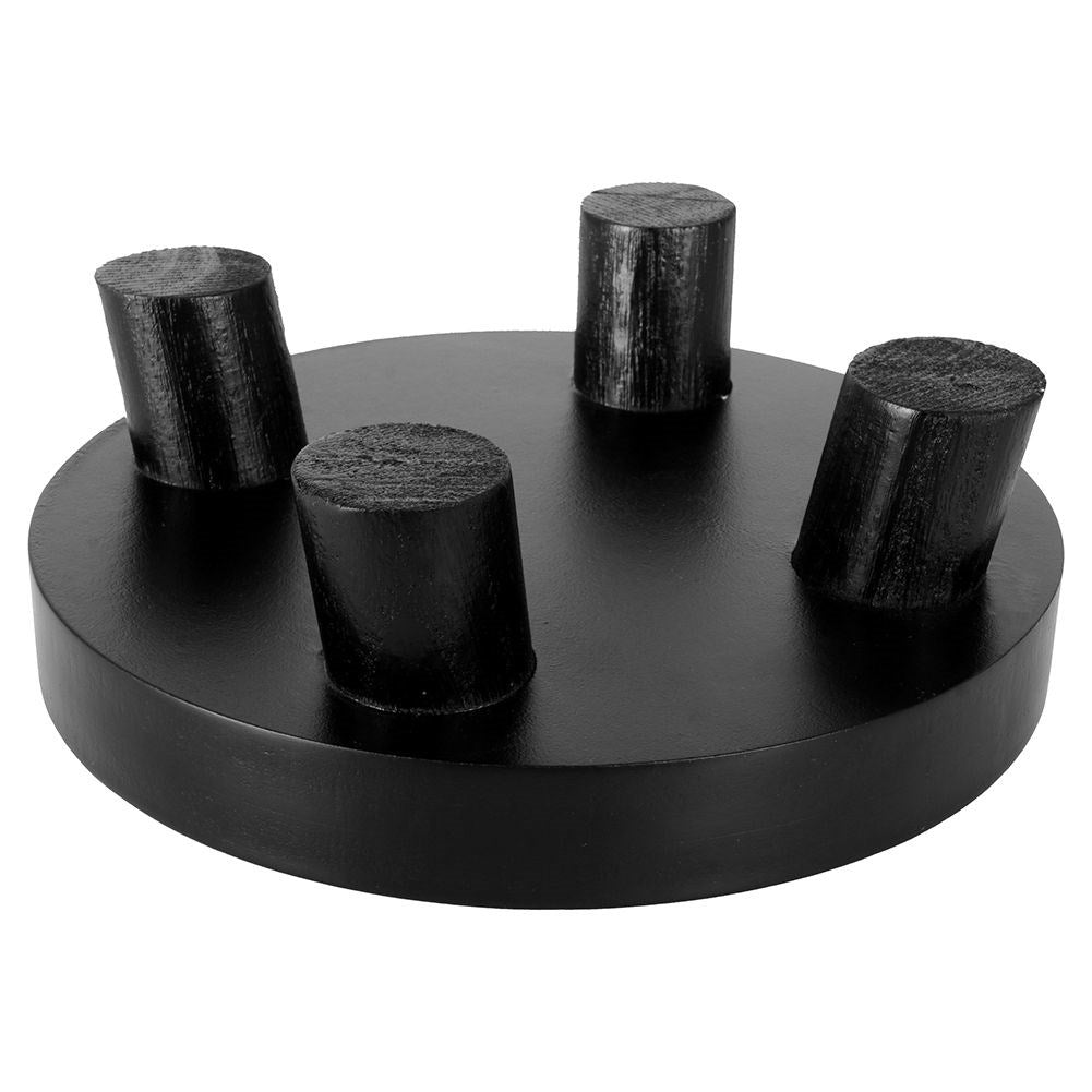 Elegant black wooden tray with legs for decoration and light