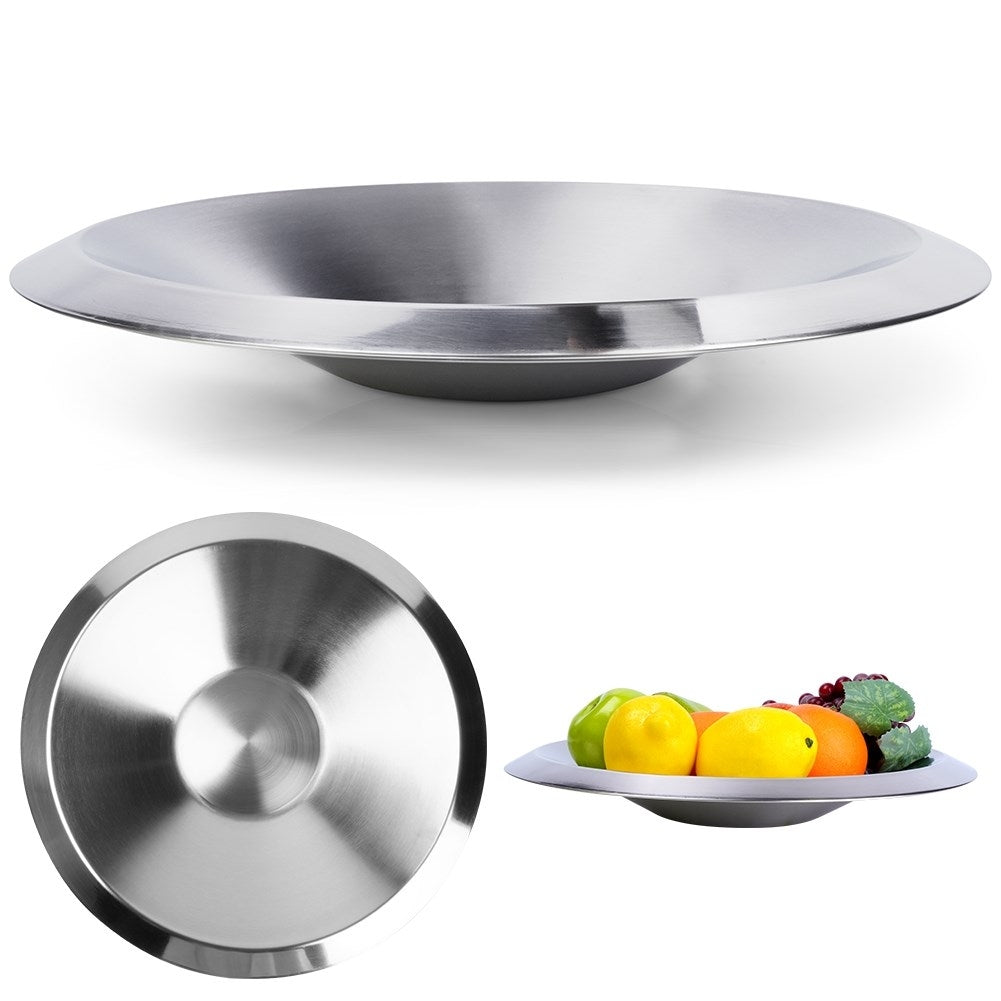 Elegant bowl in stainless steel for fruit and vegetables