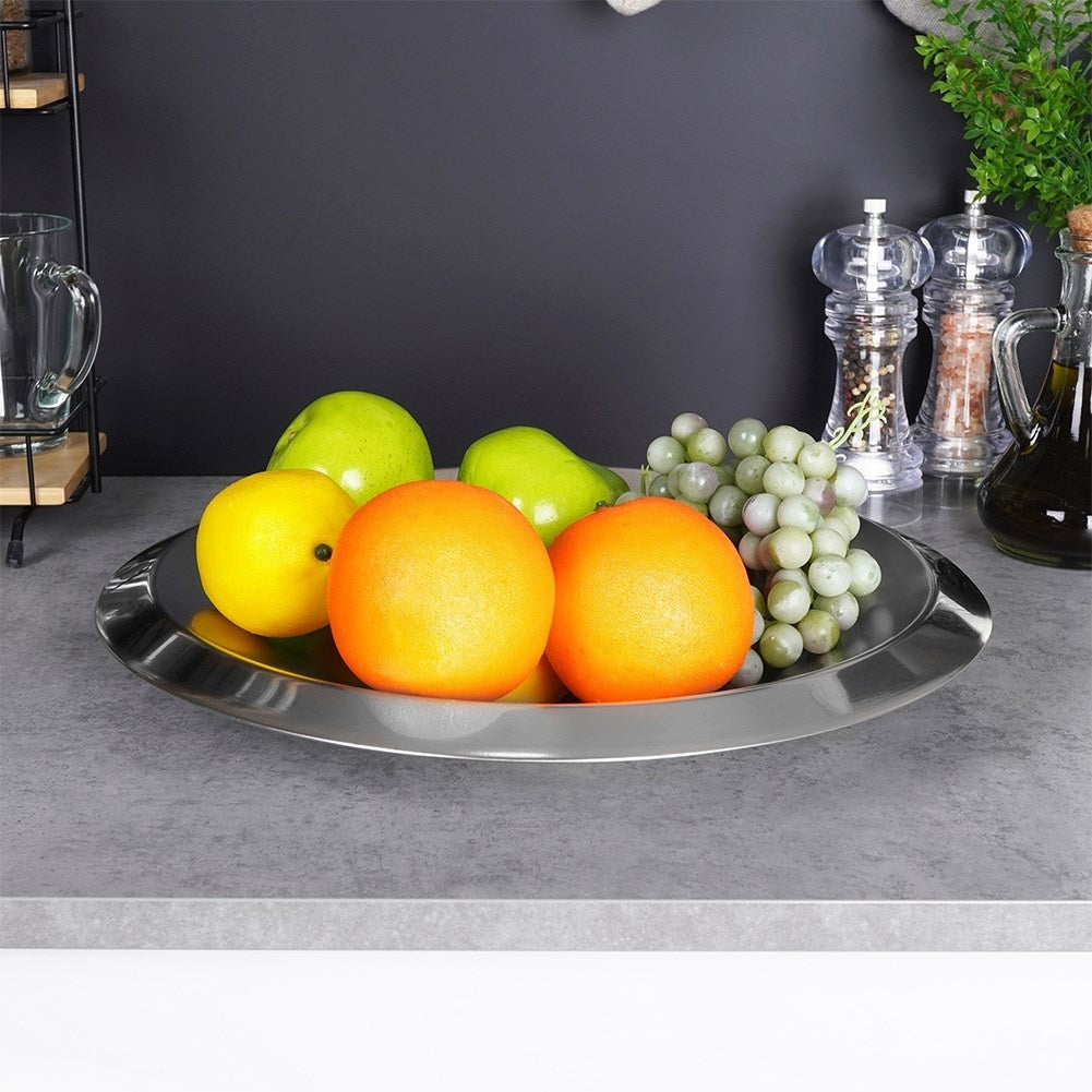 Elegant bowl in stainless steel for fruit and vegetables