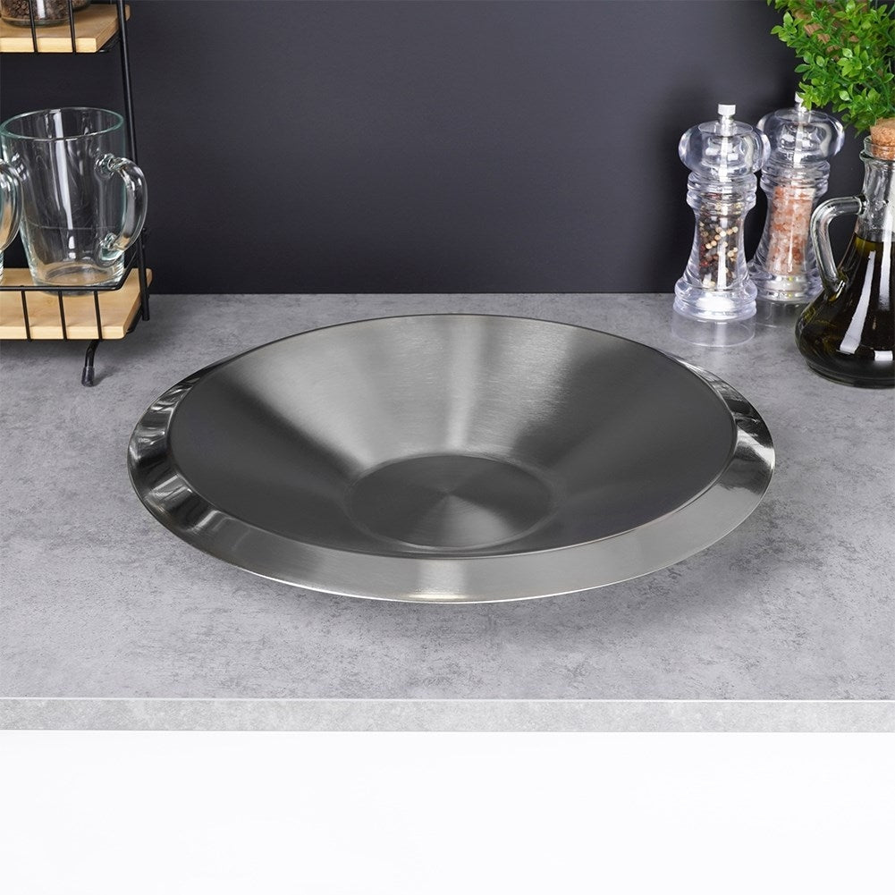 Elegant bowl in stainless steel for fruit and vegetables