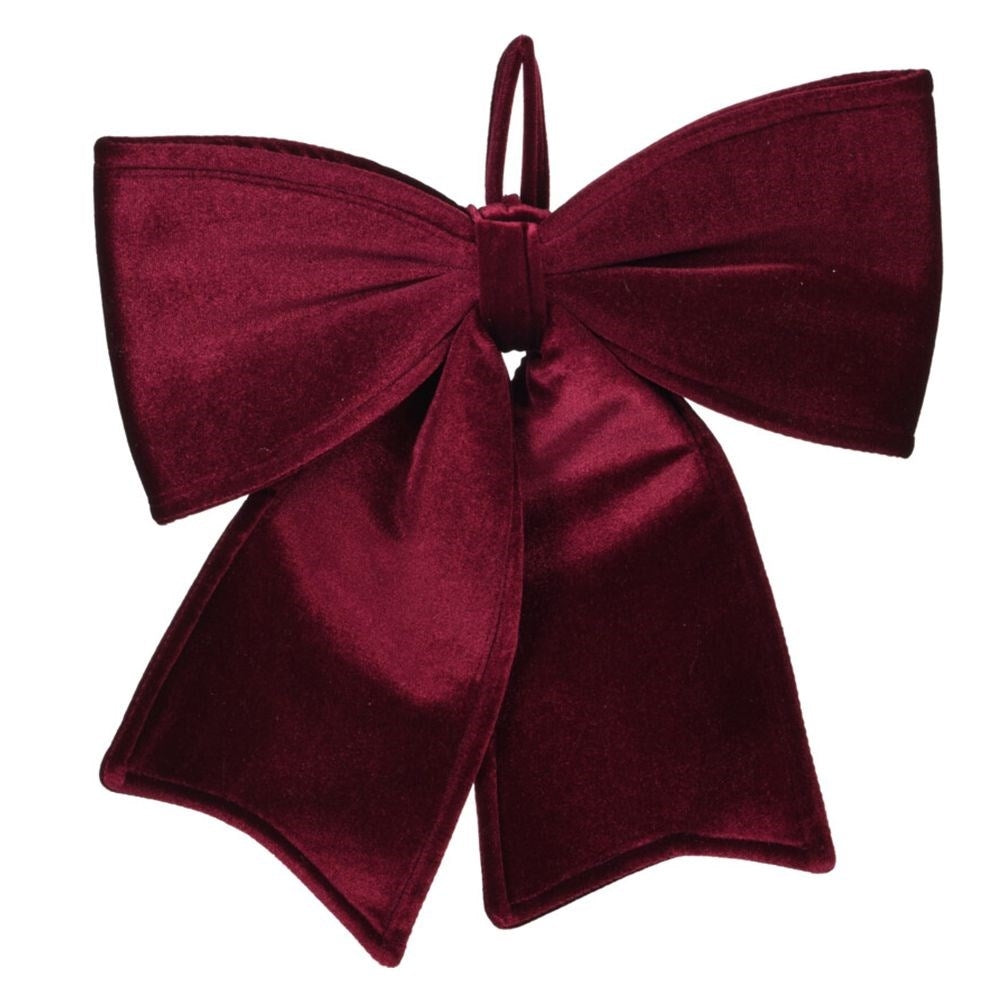 Elegant burgundy decorative bow in soft velvet for Christmas decorations