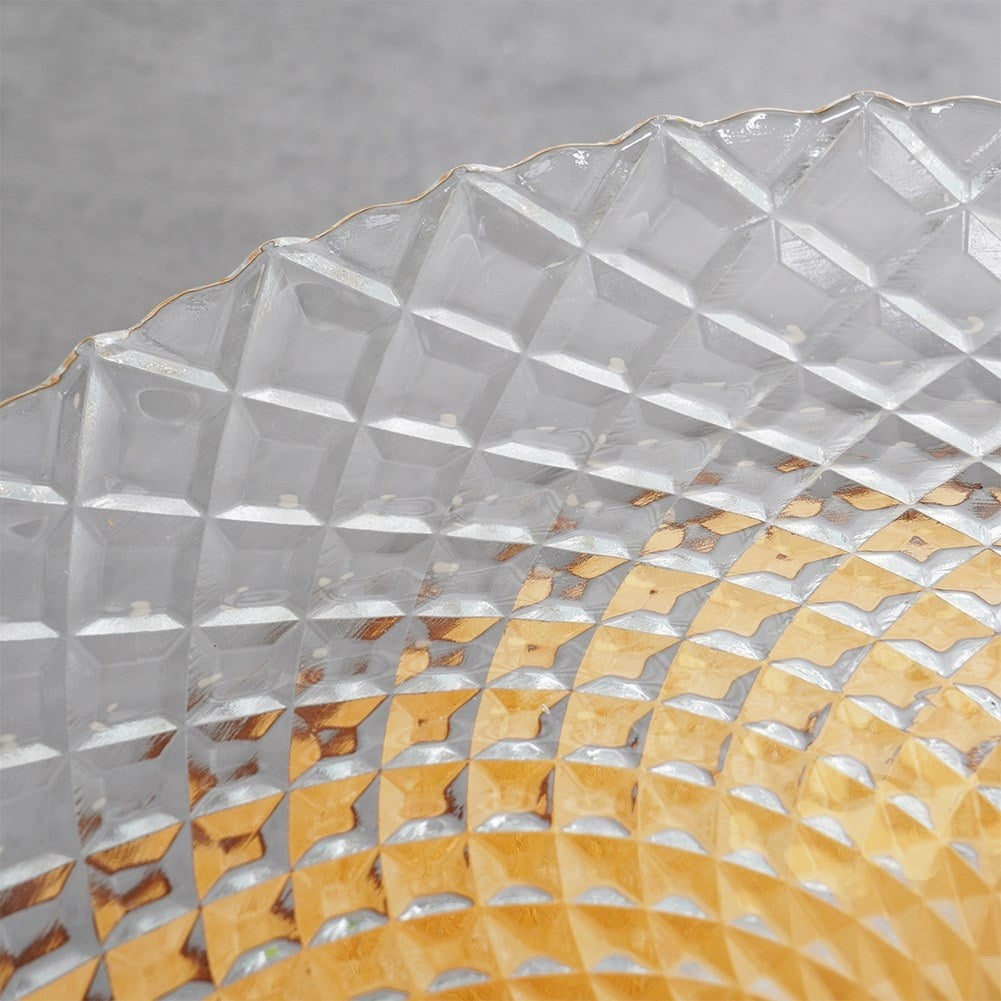Elegant cake plate in glass with decoration, 26.5 cm diameter