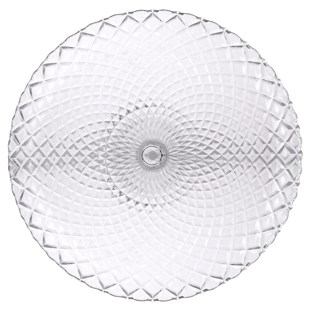 Elegant cake plate in glass with decoration, 26.5 cm diameter
