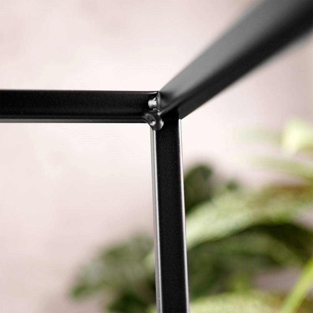 Elegant candle holder for 3 candles, black metal