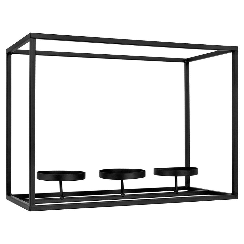 Elegant candlestick for candles and tealights in black metal