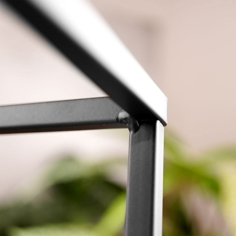 Elegant candlestick for candles and tealights in black metal