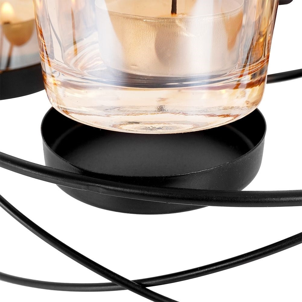 Elegant candlestick for six tealights in black metal