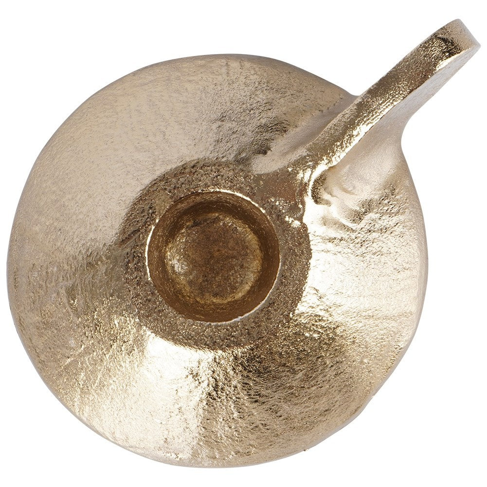 Elegant candlestick in golden aluminum for long light