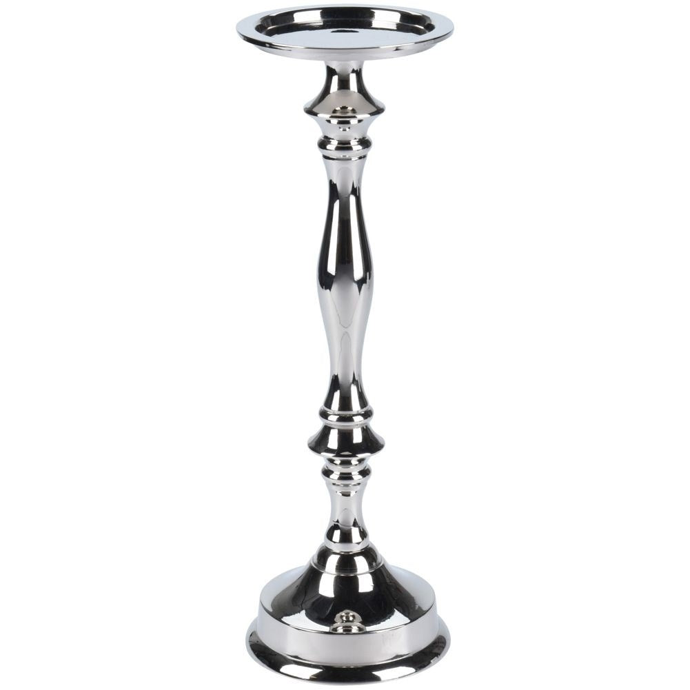Elegant candlestick in silver, classic style, highly polished surface